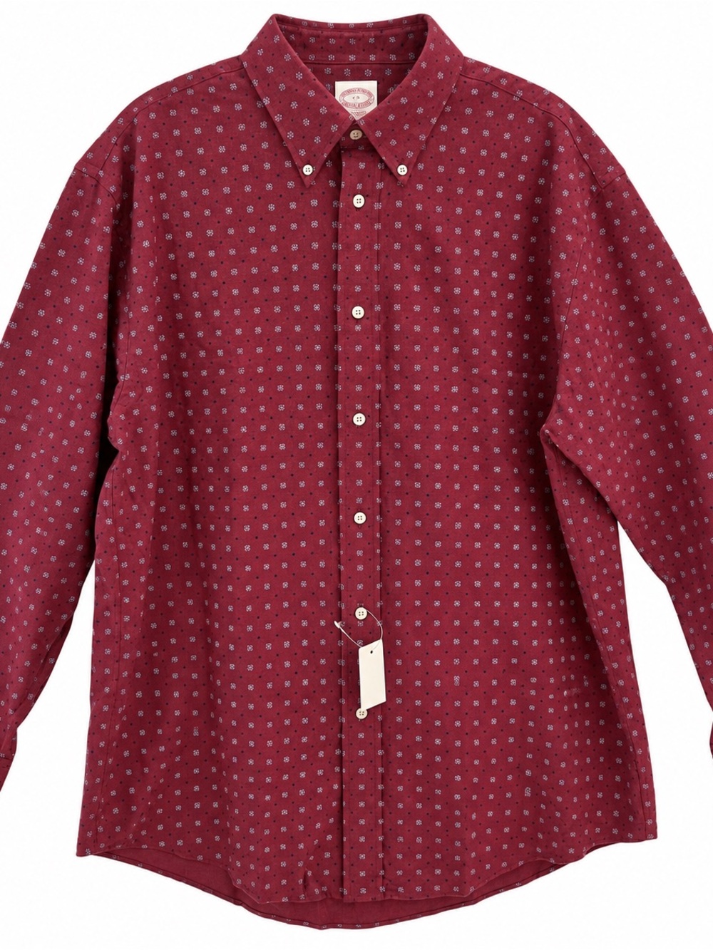 NWT Brooks Brothers Madison Men’s XL Burgundy Floral Cotton Shirt